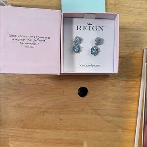 Reign Sparkling Blue Earrings